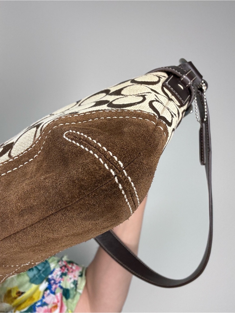 Coach SoHo Slim Duffle Brown Suede trim - Picture 12 of 17